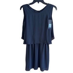 BCBGMAXAZRIA Izabella Black Mini Overlay Dress M Medium CDW EUC $220